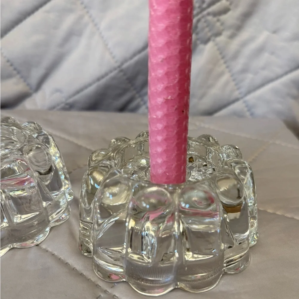 Vintage Princess House 24% Lead Crystal Taper Candle Holder: Elegant 80s (2)